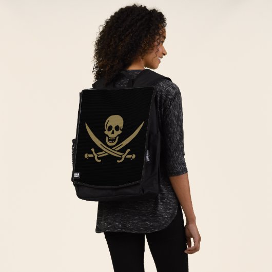 Sac À Dos Crâne et épées d'or Drapeau pirate de Calico Jack (Porté)