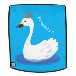 Sac À Dos Cute cygne blanc avec dessin de la couronne