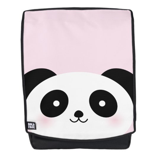 Sac À Dos Cute Kawaii Caricature Panda Ours Visage rose (Devant)