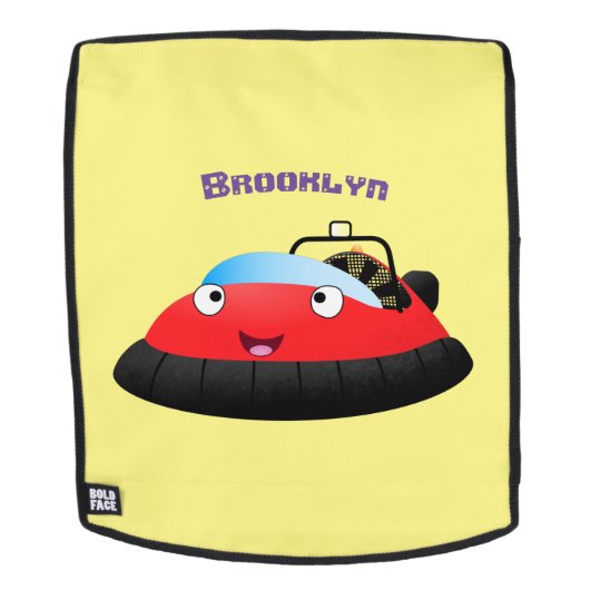 Sac À Dos Cute red happy hovercraft cartoon (Devant amovible)