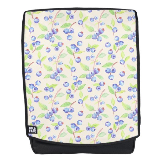 Sac À Dos Cute Watercolor Blueberry Botanical Pattern (Devant)