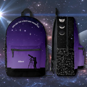 Sac à dos d'astronomie Ciel de nuit violet et noir