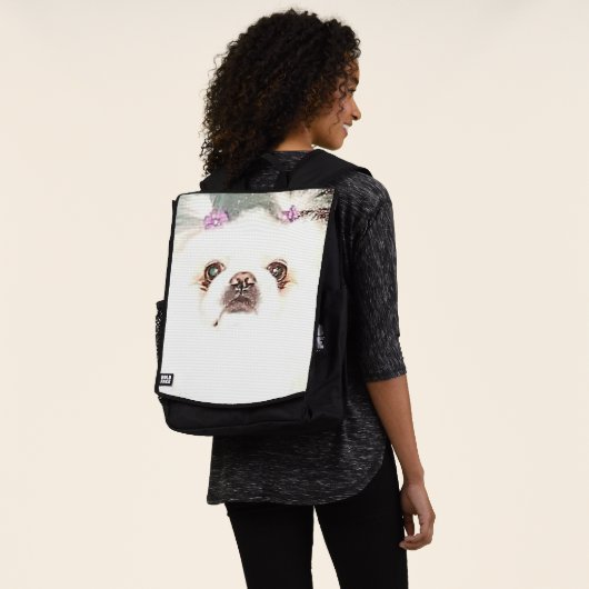 Sac à dos de chien Pekingese blanc mignon ou votre (Porté)
