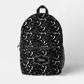 Sac à dos de coeur blanc noir personnalisé (Recto)