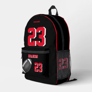 sac à dos de football américain noir rouge