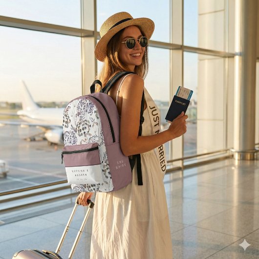 Sac à dos de mariée florale aquarelle Boho