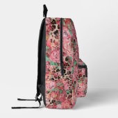 Sac à dos de nom d'Empreinte de léopard floral (Gauche)