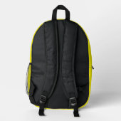Sac à dos de nom personnalisé jaune noir (Verso)
