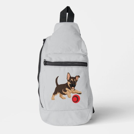 Sac à dos de voyage gris pour papa chiot Pinscher (Recto)