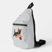 Sac à dos de voyage gris pour papa chiot Pinscher (Coin droit)