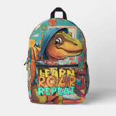 Sac à dos Dino personnalisé - Apprendre, Rouler, R (Recto)
