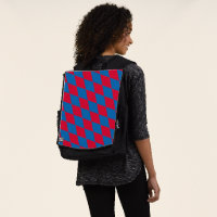 Drapeau diamant Bavière bleu et rouge Motif