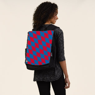 Sac À Dos Drapeau diamant Bavière bleu et rouge Motif