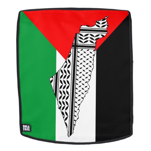 Sac À Dos Drapeau palestinien et carte avec Motif Keffiyeg (Devant amovible)