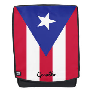 Sac À Dos Drapeau Porto Rico avec Monogramme personnalisé