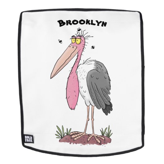 Sac À Dos Drôle dessin animé de cigogne en marabou (Devant amovible)