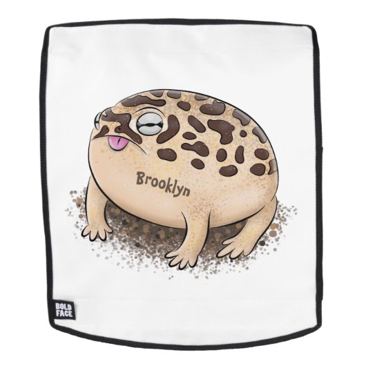 Sac À Dos Drôle dessin de grenouille à pluie dans le désert (Devant amovible)