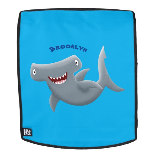 Sac À Dos Drôle mignon requin marteau dessin animé (Devant amovible)
