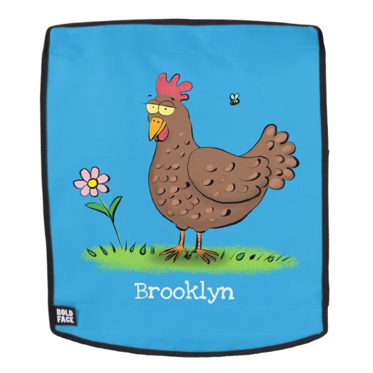 Sac À Dos Drôle poulet rustique whimsical dessin animé (Devant amovible)