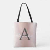 Sac à dos élégant en métal rose doré avec monogram (Dos)