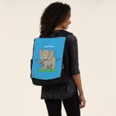 Sac À Dos Éléphant drôle mignon avec oiseau sur le trompe ca (Porté)