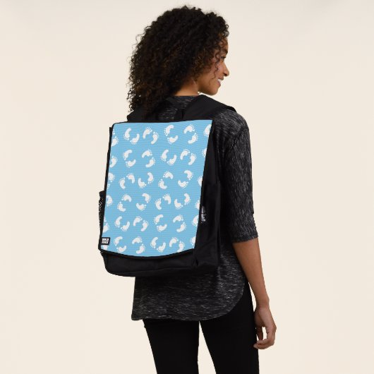 Sac À Dos Empreintes de Bébé, Pied de Bébé, Pas, Bleu, Garço (Porté)