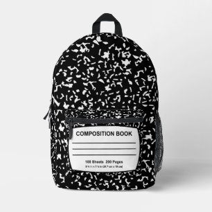 Sac à dos en Carnet de composition noir et blanc