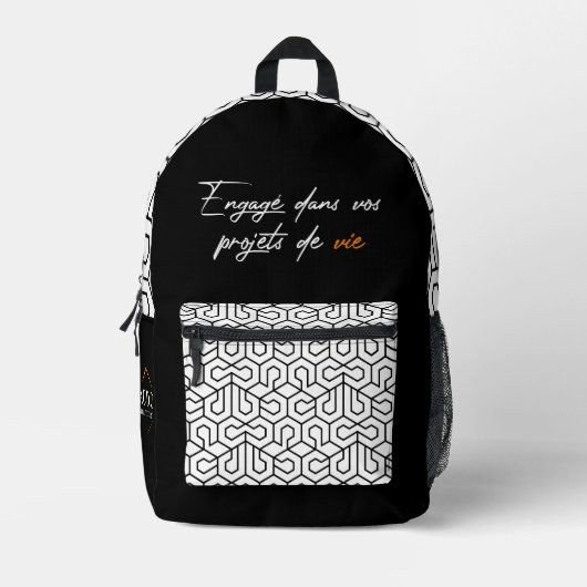 Sac à dos "Engagé dans vos projets de vie" (Recto)