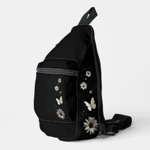 Sac à dos esthétique papillon floral noir