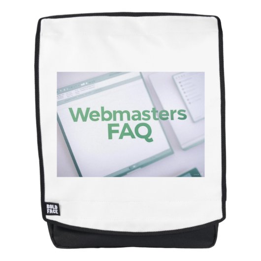 Sac À Dos FAQ Webmasters (Devant)
