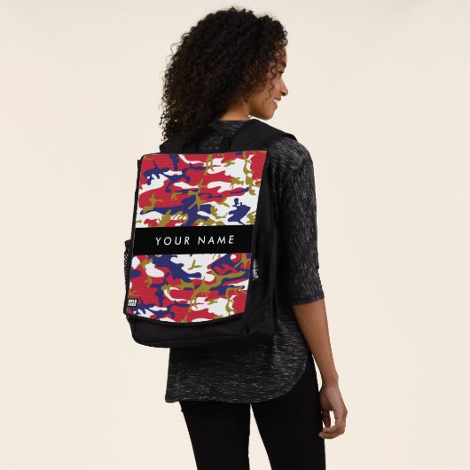 Sac À Dos Fête de l'Indépendance Camouflage Votre nom Person (Porté)