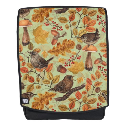 Sac À Dos Feuilles d'automne, baies, champignons et fleurs (Devant)