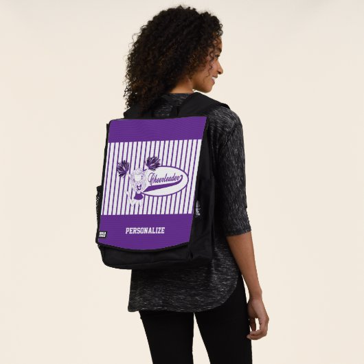 Sac À Dos Fille de Pom-pom girl en silhouette violette (Porté)