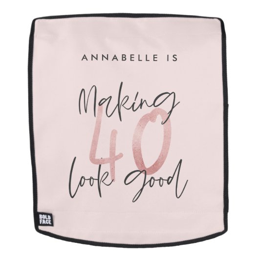 Sac À Dos Fille parties scintillant rose moderne design 40e (Devant amovible)