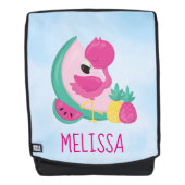 Sac À Dos Flamant rose rose avec pastèque et ananas (Devant)