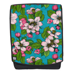Sac À Dos Fleur d'Apple sur le turquoise