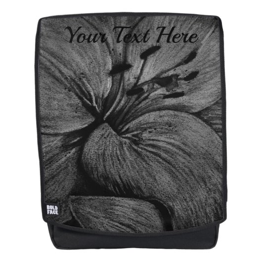 Sac À Dos fleur de lys abstrait monochrome contemporain (Devant)