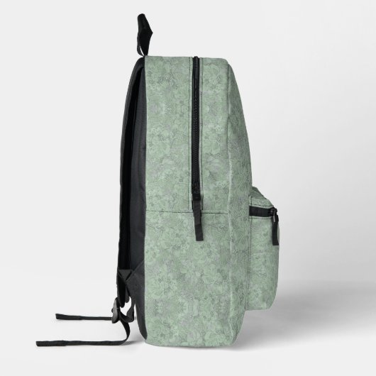 Sac à dos fleuri vert pâle et Lilac personnalisé (Gauche)