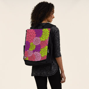 Sac À Dos Fleurs Dahlia, Fleurs Colorées, Motif Floral