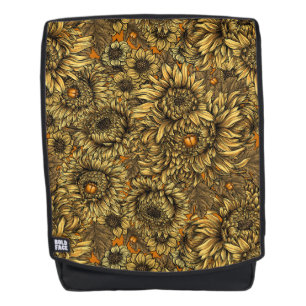 Sac À Dos Fleurs de chrysanthèmes jaunes et coléoptères oran
