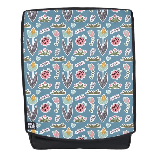 Sac À Dos Fleurs de printemps et Motif de coccinelle (Devant)