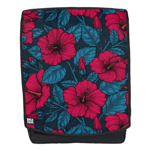 Sac À Dos Fleurs d'hibiscus rouges (Devant)