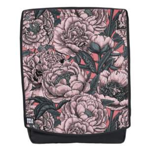 Sac À Dos Fleurs et moisissures de pivoines roses