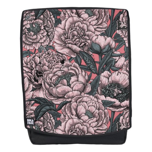Sac À Dos Fleurs et moisissures de pivoines roses (Devant)