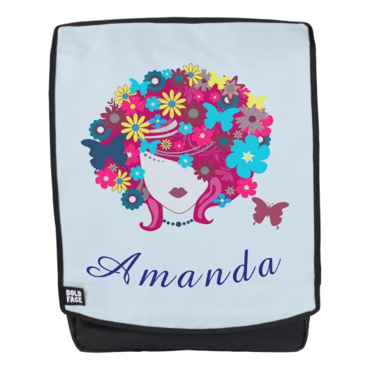 Sac À Dos Fleurs et visage de papillon (Devant)