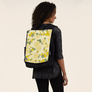 Sac À Dos Fleurs Jaunes, Motif Floral, Motif De Fleurs