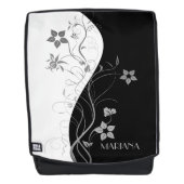 Sac À Dos Fleurs Noires Et Grises (Devant)