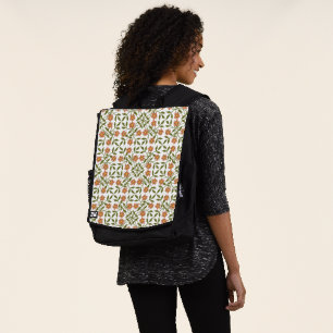 Sac À Dos Fleurs oranges, motif floral, verdure, Boho