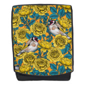 Sac À Dos Fleurs roses et oiseaux dorés (Devant)