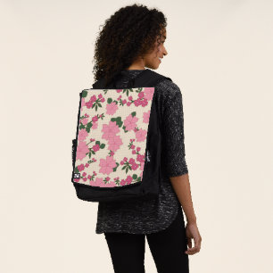 Sac À Dos Fleurs Roses, Motif Floral, Motif De Fleurs